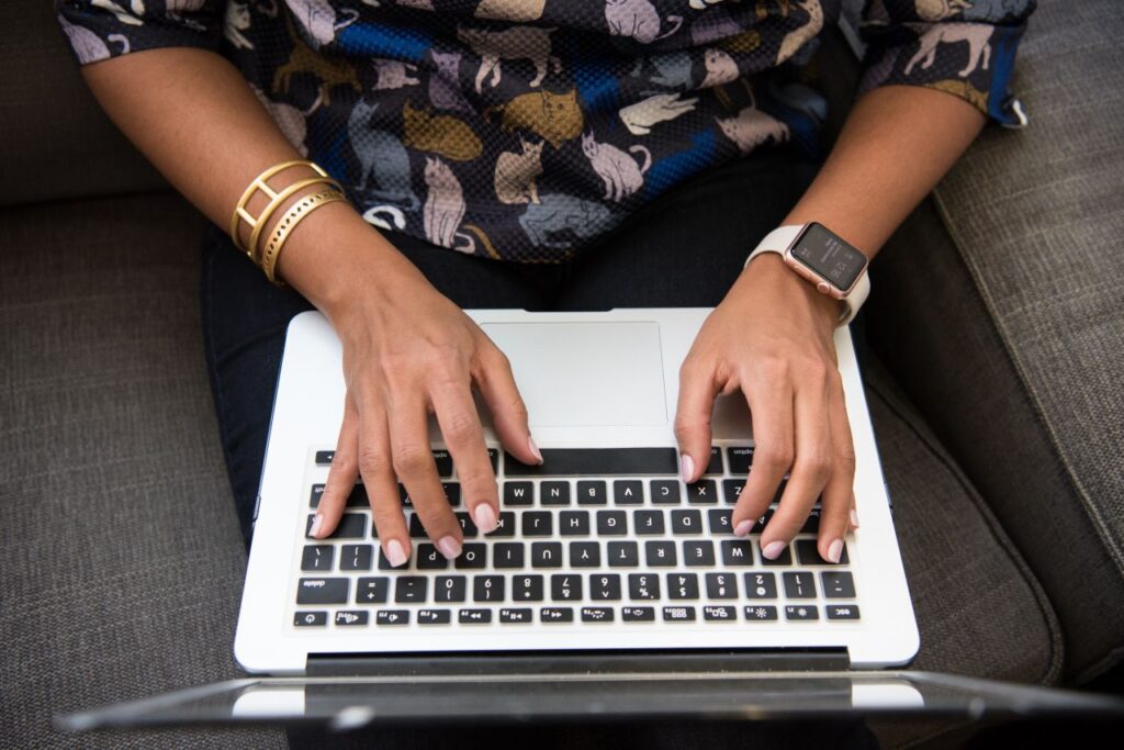 lady using laptop